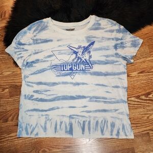 Top Gun Maverick Blue Tie Dyed Graphic T-Shirt Women's Size XXL